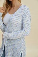 Double Take Full Size Open Front Longline Cardigan