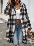 Devine Plaid Zip Up Hooded Coat