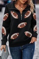 Sequin Football Long Sleeve Sweatshirt