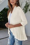 Open Front Three-Quarter Sleeve Cardigan