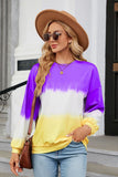 Gradient Round Neck Long Sleeve Sweatshirt