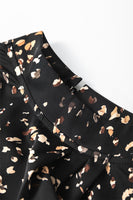 Printed Mock Neck Balloon Sleeve Blouse