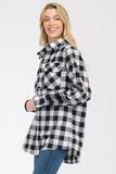 Boyfriend Fit Checker Plaid Flannel Long Sleeve