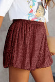 Sequin Elastic Waist Shorts