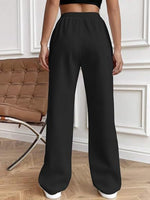 Drawstring Wide Leg Pants with Pockets