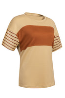 Striped Round Neck Short Sleeve T-Shirt