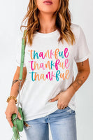 Full Size THANKFUL Round Neck Short Sleeve T-Shirt