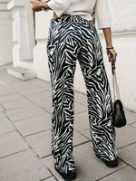 Full Size Animal Print Elastic Waist Pants