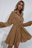 Ivy Lane Collared Tie Waist Button Up Shirt Dress