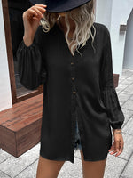 Ivy Lane Notched Neck Balloon Sleeve Shirt