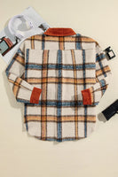 Plus Size Plaid Button Down Jacket