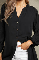 Ivy Lane Notched Neck Balloon Sleeve Shirt