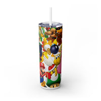 Mari0 Skinny Tumbler with Straw, 20oz