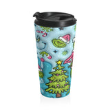3D Effect Grinch Christmas Stainless Steel Travel Mug