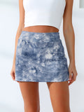 Tie-Dye Wide Waistband Active Skirt