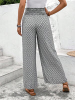 Tied Printed Wide Leg Pants