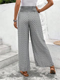 Tied Printed Wide Leg Pants