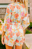 Tied Printed Half Sleeve Romper