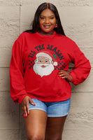 Simply Love Full Size Santa Graphic Long Sleeve Sweatshirt