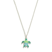 Silver Dainty Sea Turtle Necklace