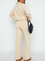 Quarter Zip Long Sleeve Top and Pants Set