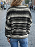 Gradient Round Neck Dropped Shoulder Sweater