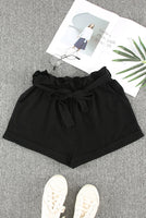 Black Pocketed Paper Bag Shorts