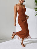 Openwork Scoop Neck Cover-Up Dress