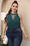 Plus Size Halter Neck Cutout Sleeveless Dress