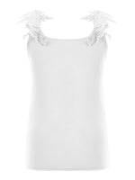 Full Size Lace Detail Scoop Neck Tank