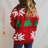 Snowflake Round Neck Long Sleeve Sweater