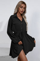 Ivy Lane Collared Tie Waist Button Up Shirt Dress