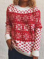 Snowflake Pattern Long Sleeve Sweater