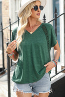 Heathered V-Neck Short Sleeve T-Shirt