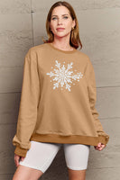 Simply Love Full Size Snowflake Graphic Sweatshirt