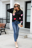 Angel Wings Heart Round Neck Droppped Shoulder Sweater