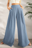 Pocketed High Waist Wide Leg Pants