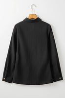 Textured Collared Neck Long Sleeve Shirt