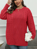 Plus Size Round Neck Long Sleeve Sweater