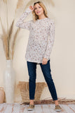 Celeste Full Size Drawstring Leopard Long Sleeve Hooded Blouse