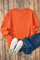 Letter Round Neck Long Sleeve Sweatshirt