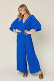 Double Take Full Size Half Sleeve Wide Leg Jumpsuit