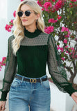 Smocked Mock Neck Long Sleeve Bodysuit