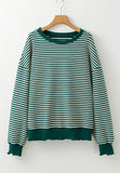 Striped Round Neck Long Sleeve Sweatshirt