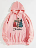 MERRY CHRISTMAS Graphic Drawstring Hoodie