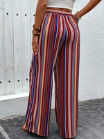 Tied Geometric Wide Leg Pants