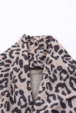 Leopard Open Front Long Sleeve Cover-Up