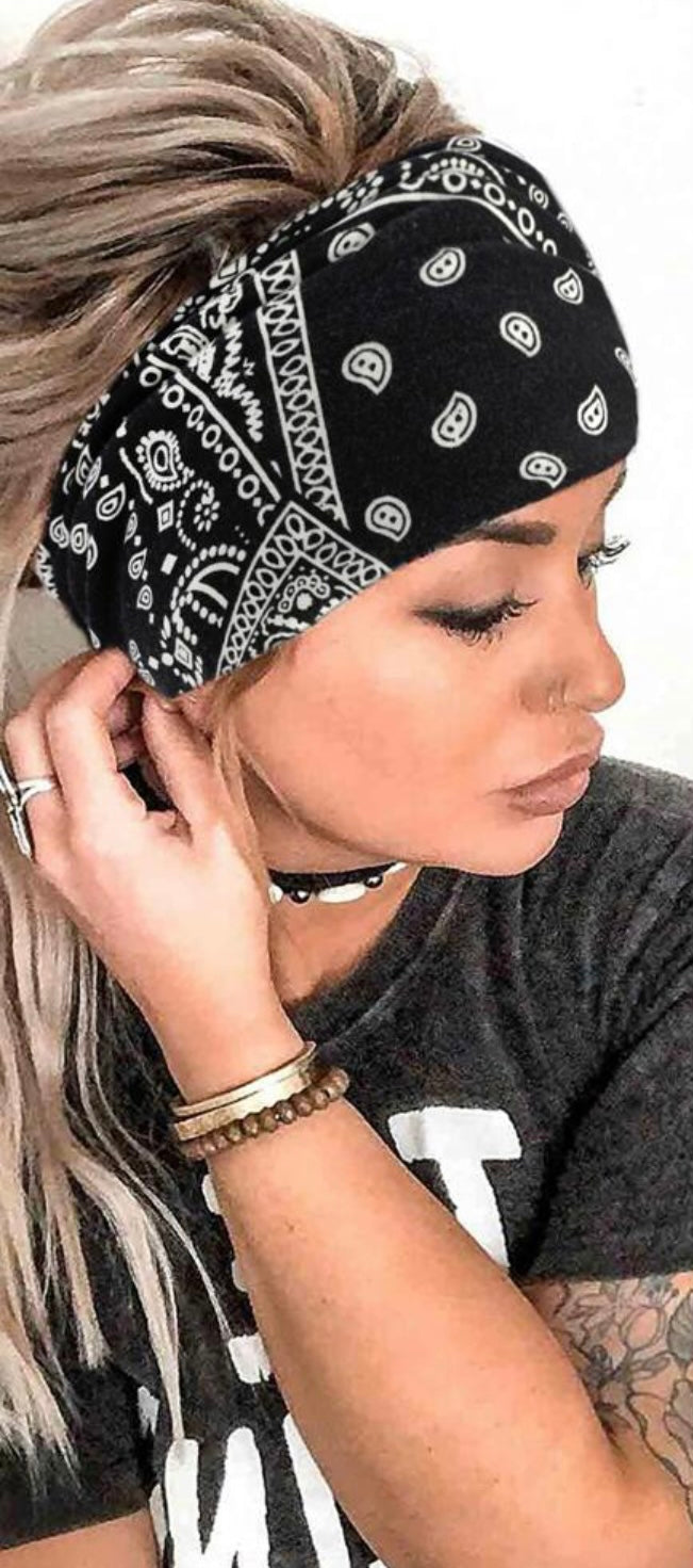 Bandana Print Yoga Headband