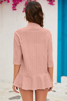 Eyelet Open Front Cardigan