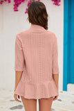 Eyelet Open Front Cardigan